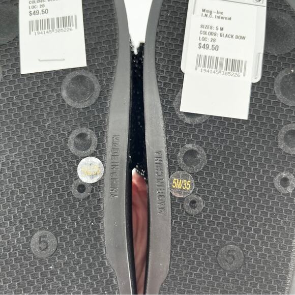 I.N.C. International Concepts Peymin Slide sandals black bow - 5 - Picture 10 of 12